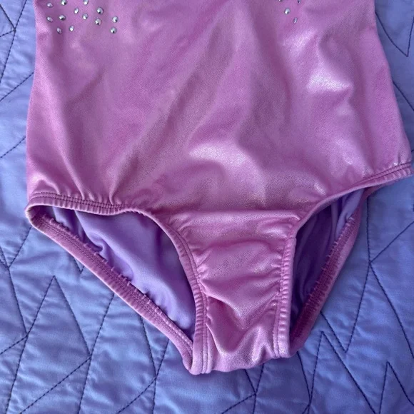 Cat & Jack Shimmering Pink Leotard dance gymnastics small 6/6x guc - Picture 3 of 5